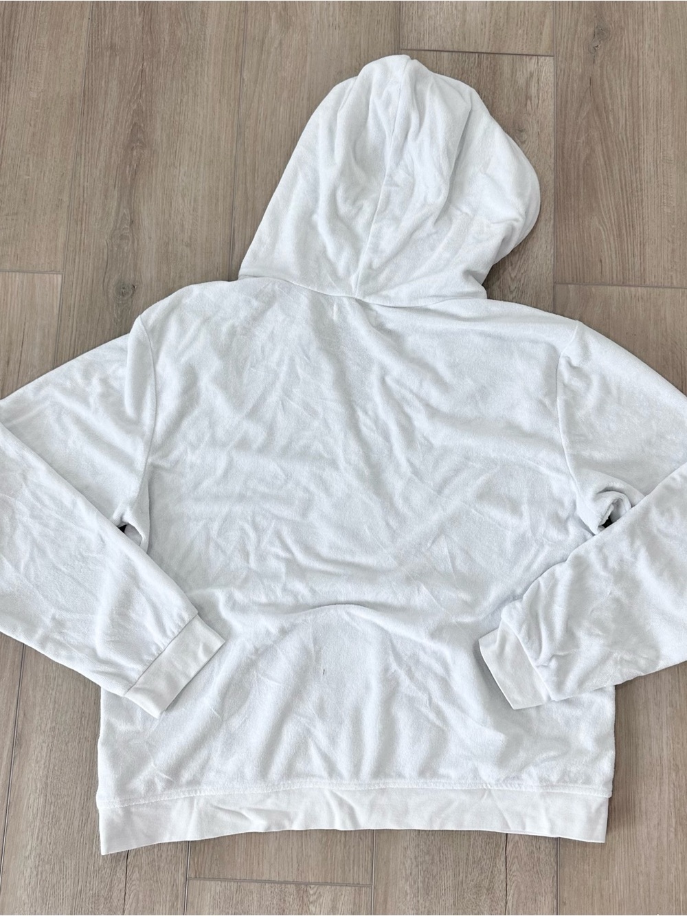 BAREFOOT DREAMS BEACH cozyterry crossover pullover hoodie white large - Picture 4 of 6